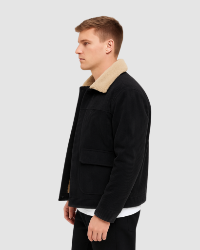Veste Homme en Velours Côtelé avec Doublure Polaire – Style Urbain et Chaleur Garantie