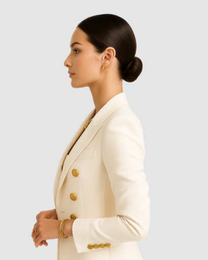 Veste Blazer à Boutons Dorés | Élégance Structurée et Chic Intemporel