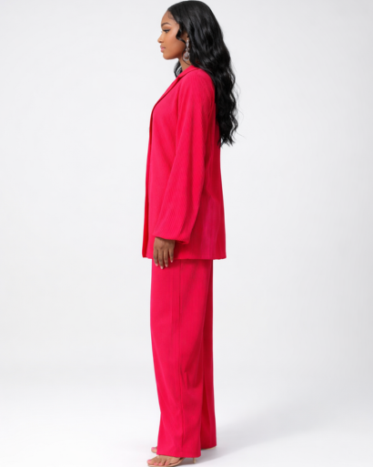 Ensemble femme chemise et pantalon fluide coupe large confortable
