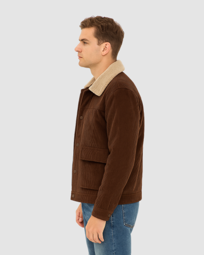 Veste Homme en Velours Côtelé avec Doublure Polaire – Style Urbain et Chaleur Garantie