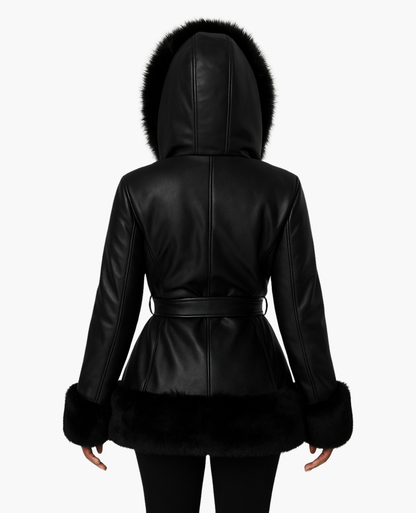 Manteau Femme à Capuche Bordée | Chaleur Élégante pour les Jours Froids