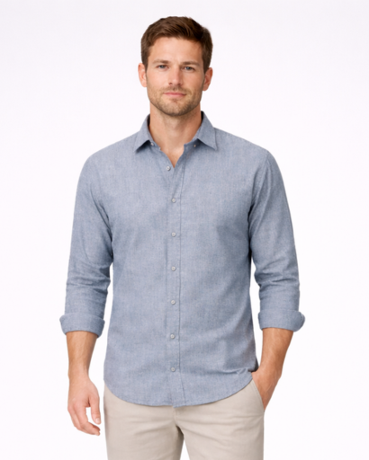 Chemise homme unie – manches longues et col classique
