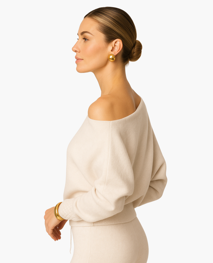 Pull Femme Épaules Dénudées – Élégance Décontractée & Confort Premium | Automne Hiver