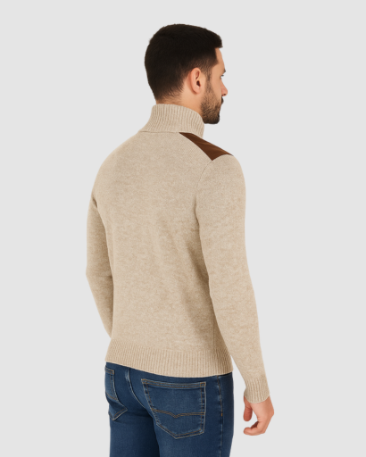 Pull à Col Zippé Homme | Design Structuré et Détails Contrastés