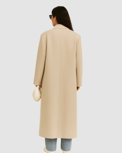 Manteau Long Oversize Femme – Élégance Structurée et Intemporelle