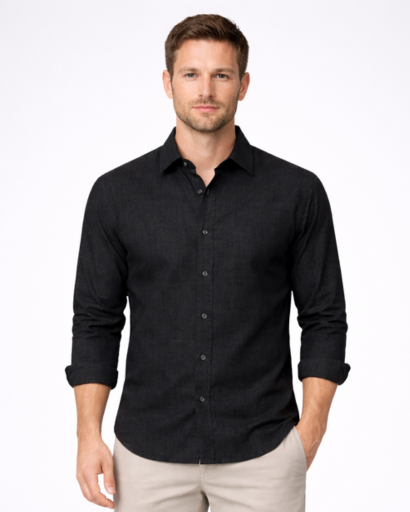 Chemise homme unie – manches longues et col classique