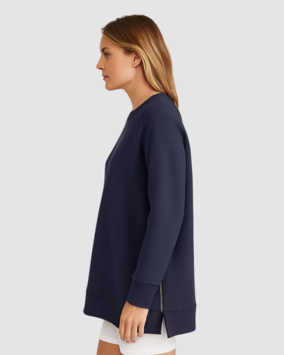 Sweat Oversize Femme à Fermetures Éclair Latérales – Confort Décontracté et Moderne