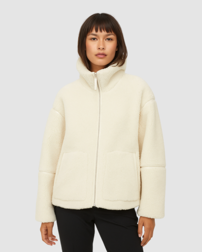 Veste Fleece Femme | Manteau Oversize Style Teddy avec Fermeture Zippée