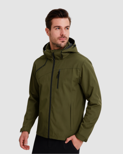 Veste Softshell Homme – Imperméable et Coupe-Vent avec Capuche Ajustable