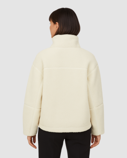 Veste Fleece Femme | Manteau Oversize Style Teddy avec Fermeture Zippée