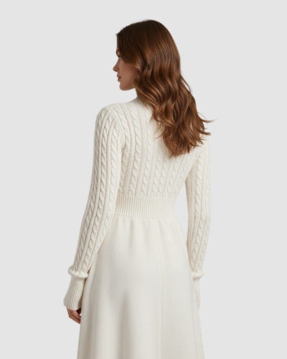Robe pull femme, taille cintrée mise en valeur