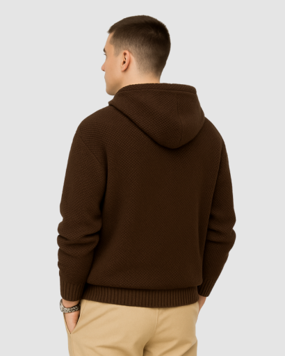Hoodie Homme en Maille Texturée – Confort Douillet & Style Moderne