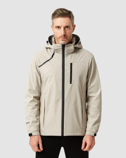 Veste Softshell Homme – Imperméable et Coupe-Vent avec Capuche Ajustable