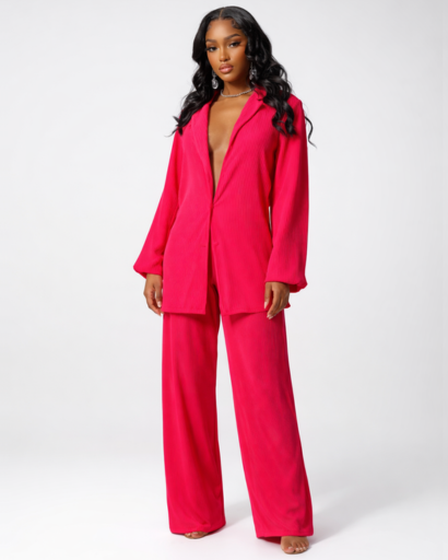 Ensemble femme chemise et pantalon fluide coupe large confortable