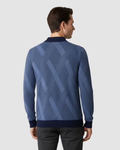 Pull à Col Montant Homme – Laine Mérinos Extra-Fine & Élégance Structurée
