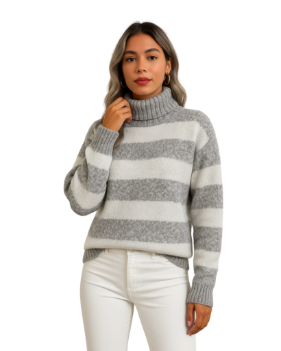 Pull Femme Col Roulé | Douceur Structurée et Confort Intemporel
