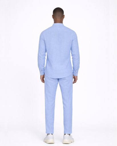 Ensemble homme 2 pièces – chemise col tunisien et pantalon coupe droite
