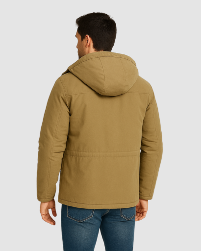 Veste Hiver Homme à Capuche – Doublure Polaire Chaude et Design Multi-Poches