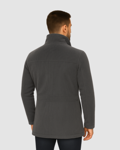 Manteau Homme Élégant à Col Montant | Chaleur Structurée et Style Contemporain