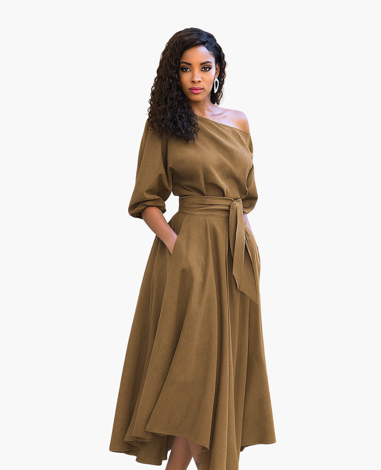 Robe Élégante Épaules Dénudées | Fluide, Chic et Féminine