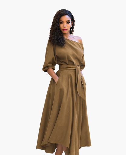 Robe Élégante Épaules Dénudées | Fluide, Chic et Féminine