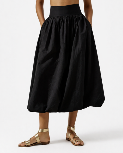 Jupe longue taille haute volumineuse effet ballon