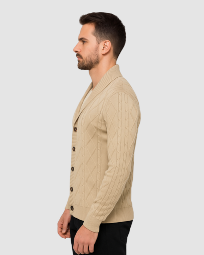 Cardigan Homme à Col Châle | Style Classique et Confort Moderne