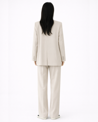 Ensemble Tailleur Femme Blazer Structuré & Pantalon Fluide – Bureau Chic | Invitée de Mariage & Élégance