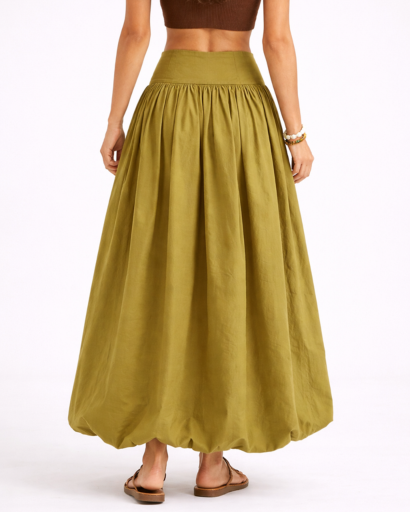 Jupe longue taille haute volumineuse effet ballon