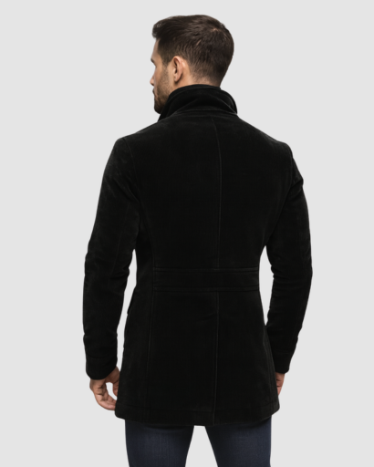 Manteau Homme Élégant à Col Montant | Chaleur Structurée et Style Contemporain