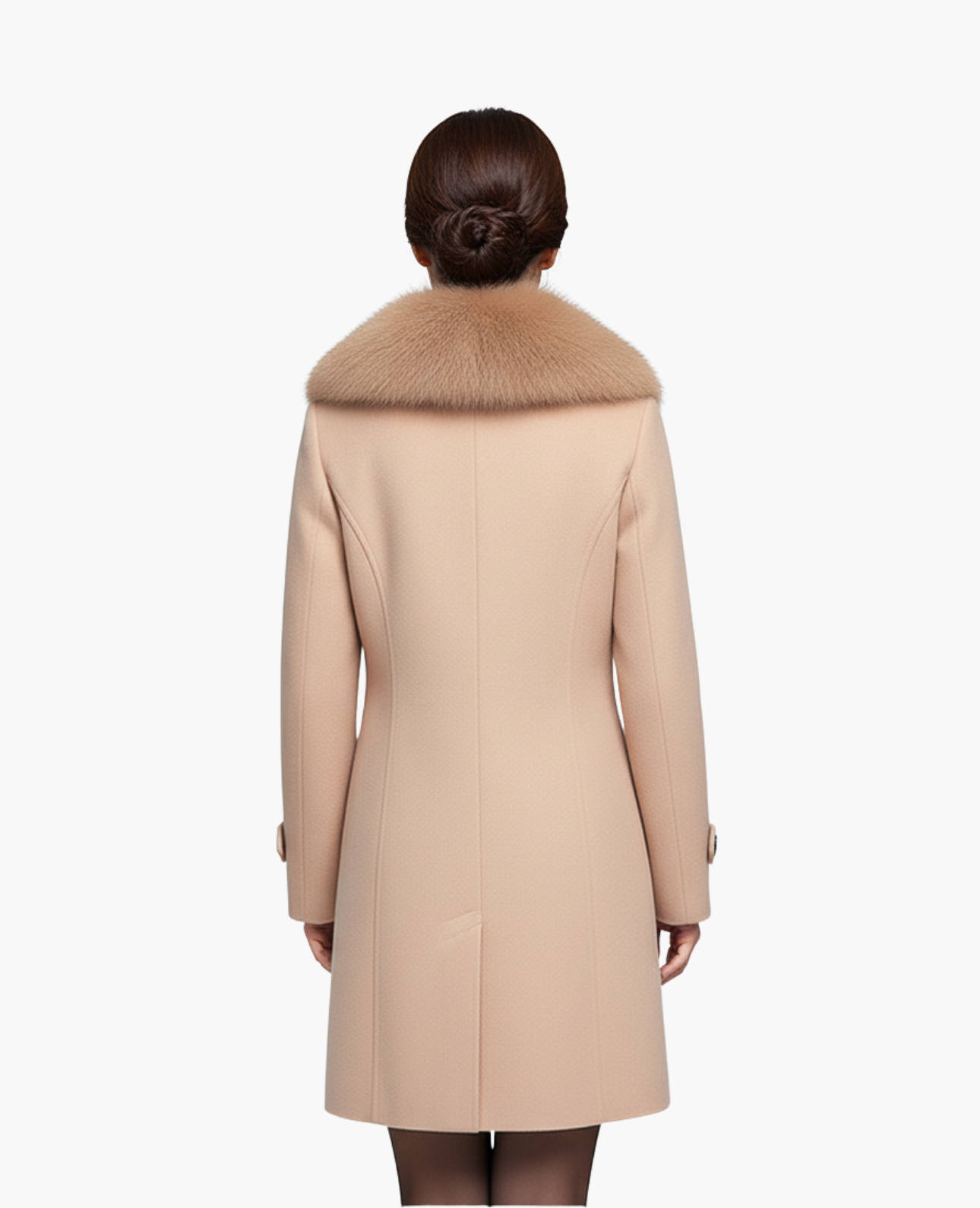 Manteau Femme Col Fausse Fourrure Cintrée Double Boutonnage – Élégance & Chaleur | Style Hiver