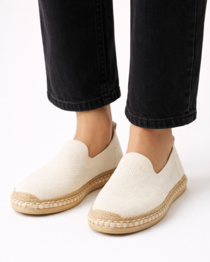 Espadrilles slip-on en maille design épuré