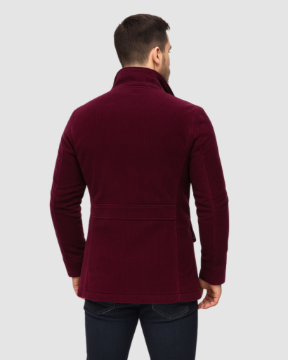 Manteau Homme Élégant à Col Montant | Chaleur Structurée et Style Contemporain