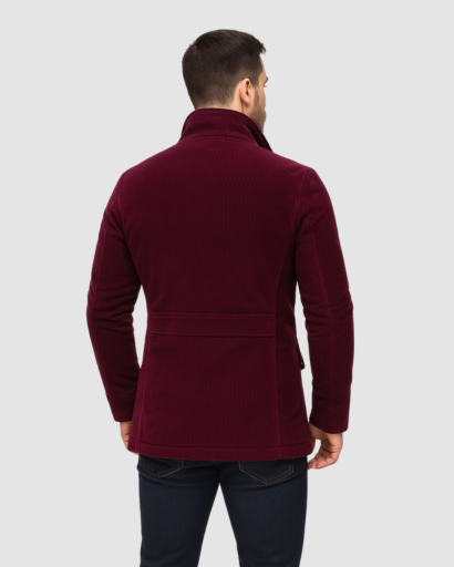 Manteau Homme Élégant à Col Montant | Chaleur Structurée et Style Contemporain