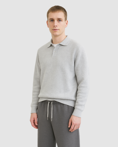 Pull à Col Polo Homme – Élégance Décontractée et Confort Quotidien