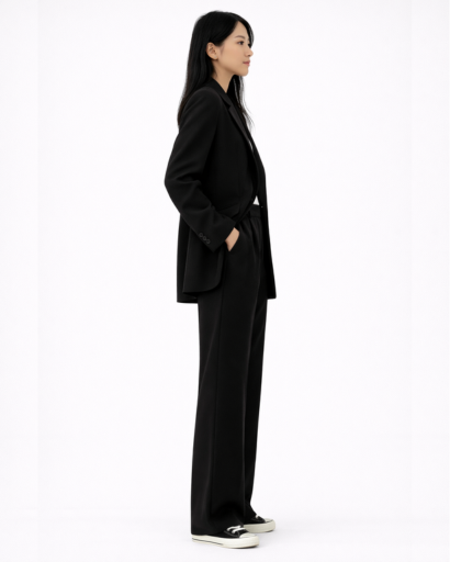 Ensemble Tailleur Femme Blazer Structuré & Pantalon Fluide – Bureau Chic | Invitée de Mariage & Élégance