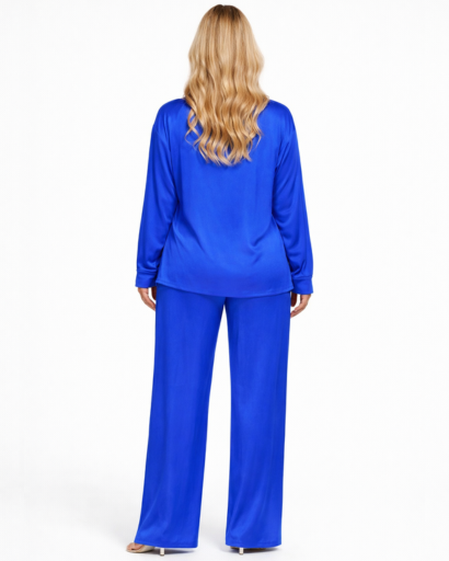 Ensemble femme chemise et pantalon fluide coupe large confortable