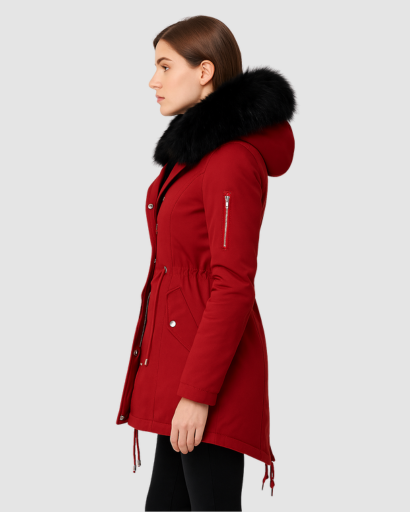 Parka Femme Doublée avec Capuche en Fausse Fourrure – Élégante & Ultra-Chaude