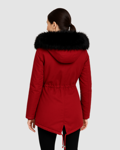 Parka Femme Doublée avec Capuche en Fausse Fourrure – Élégante & Ultra-Chaude