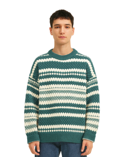 Pull Jacquard à Rayures pour Hommes – Style Rétro et Confort Moderne