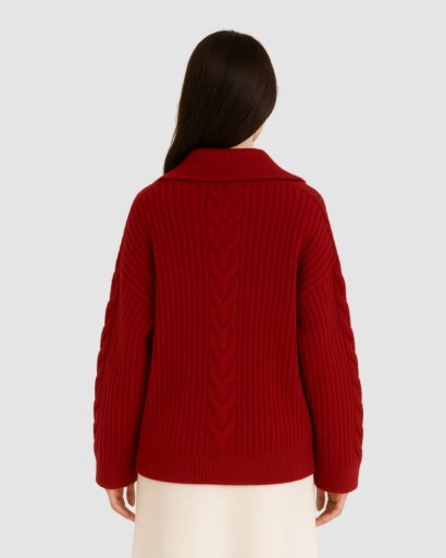 Pull à Demi-Fermeture Zippée Femme – Élégance Tricotée au Quotidien