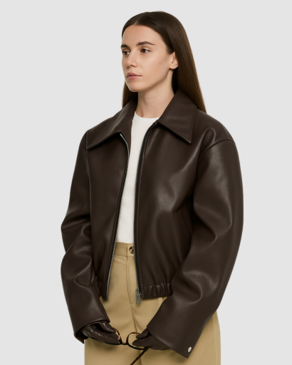 Veste Femme Rétro en Similicuir – Style Vintage Intemporel