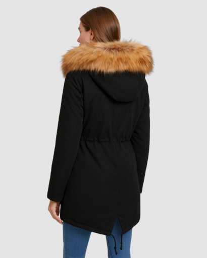 Parka Femme Doublée avec Capuche en Fausse Fourrure – Élégante & Ultra-Chaude