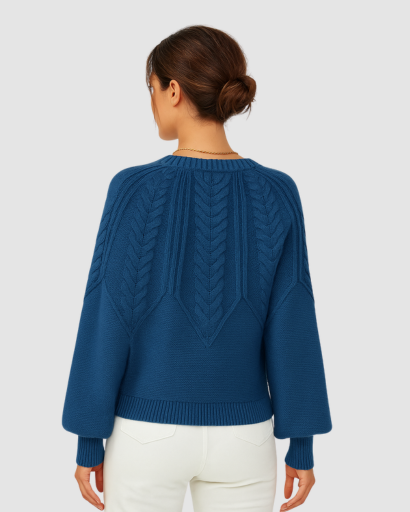 Pull Femme à Motif Câble – Élégance Décontractée et Confort Thermique