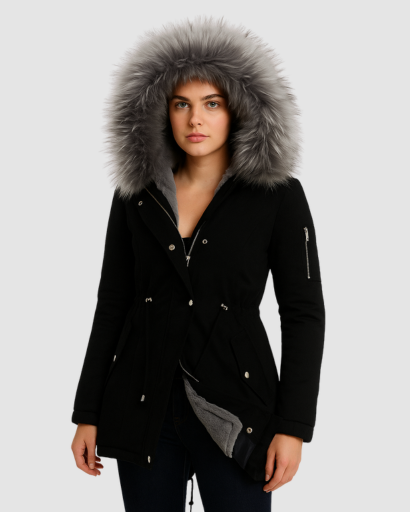 Parka Femme Doublée avec Capuche en Fausse Fourrure – Élégante & Ultra-Chaude