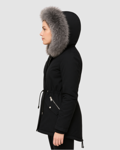 Parka Femme Doublée avec Capuche en Fausse Fourrure – Élégante & Ultra-Chaude