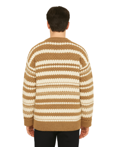 Pull Jacquard à Rayures pour Hommes – Style Rétro et Confort Moderne