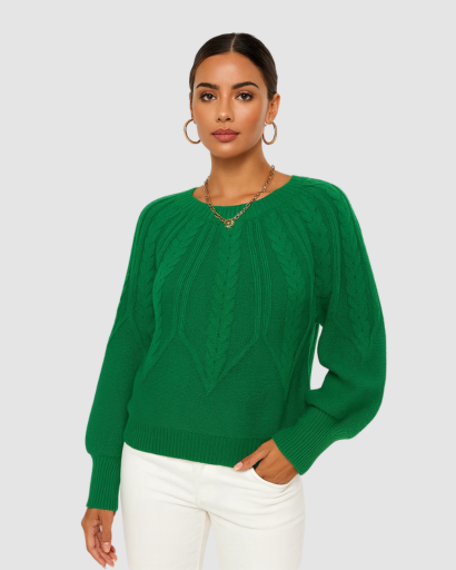 Pull Femme à Motif Câble – Élégance Décontractée et Confort Thermique