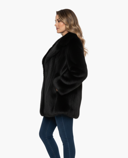 Manteau Femme Fourrure Synthétique | Élégance Classique et Douceur Luxe