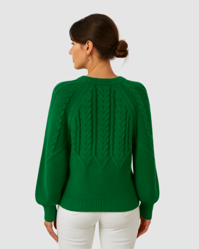 Pull Femme à Motif Câble – Élégance Décontractée et Confort Thermique